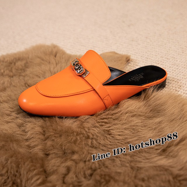 Hermes專櫃爆款凱莉半拖女鞋 愛馬仕最新升級版kelly扣半拖 dx2842